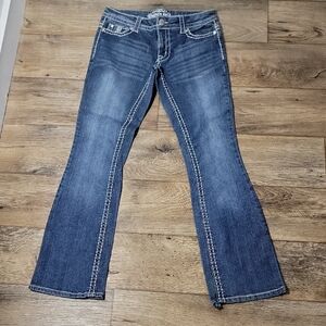 Paisley Sky Dark Blue Boot Cut Jeans